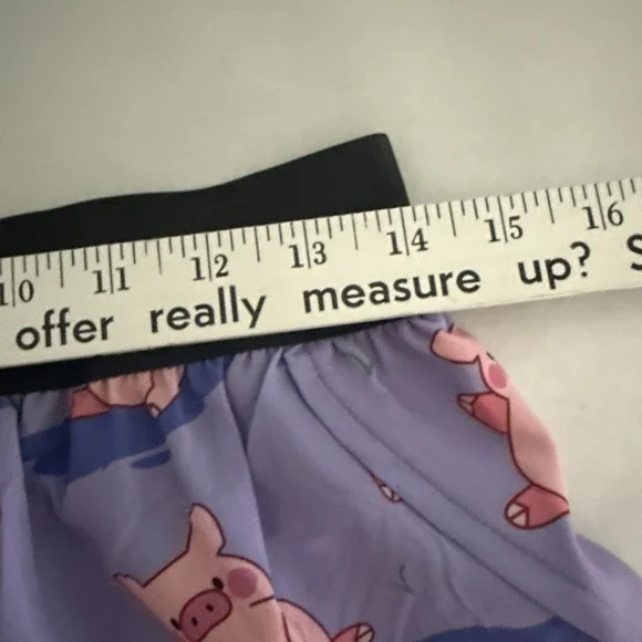 ChickenLegs Split Shorts Sz Medium Purple Piggies Running Lined NWT - Picture 6 of 6